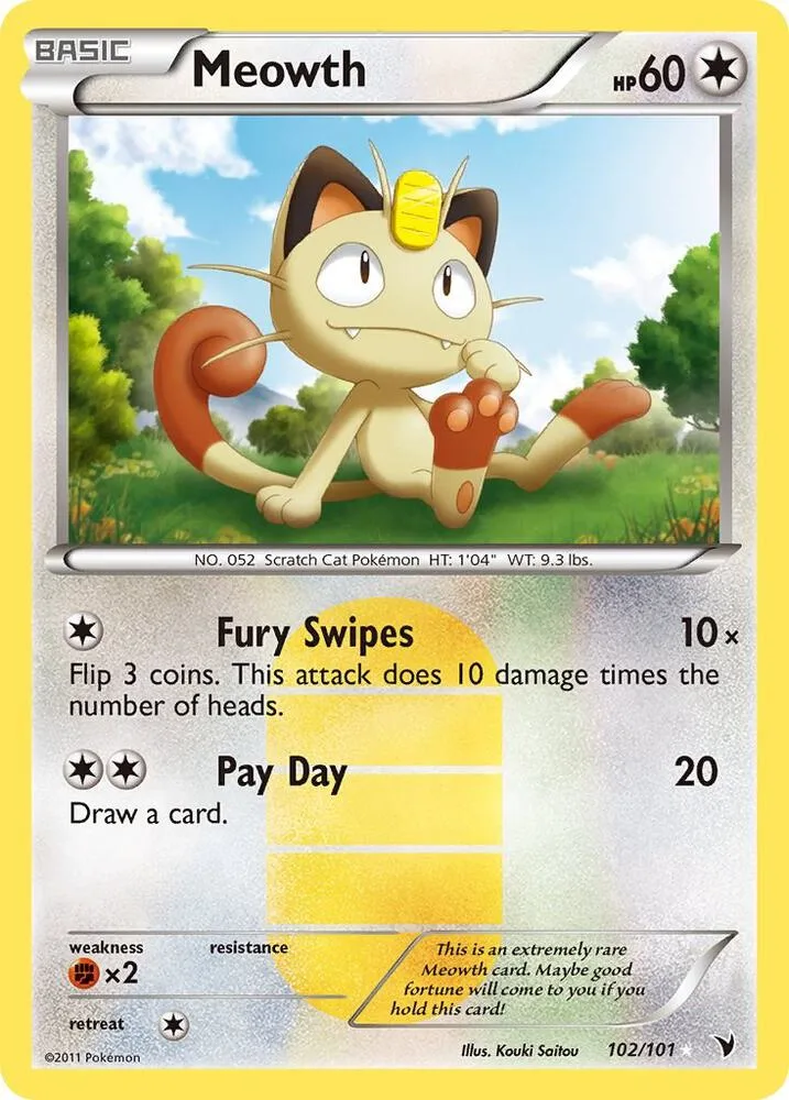 Meowth Holofoil card