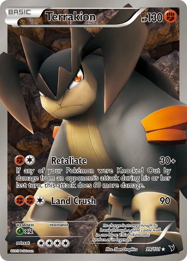 Terrakion (99 Full Art) Holofoil card