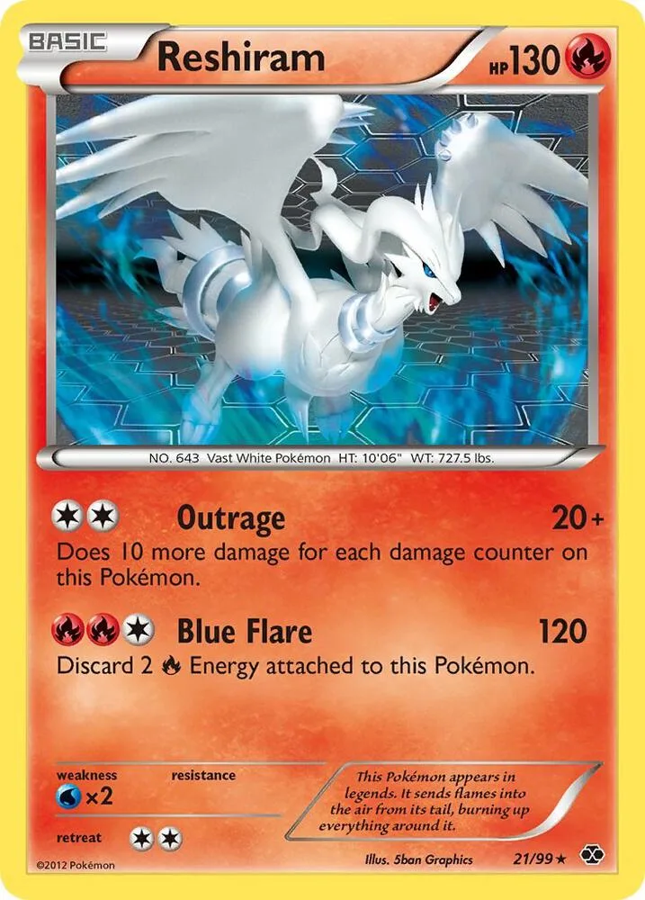 Reshiram card front