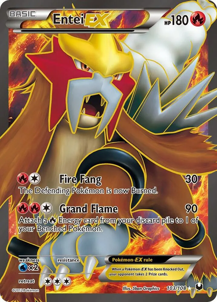 Entei EX (103 Full Art) Holofoil card