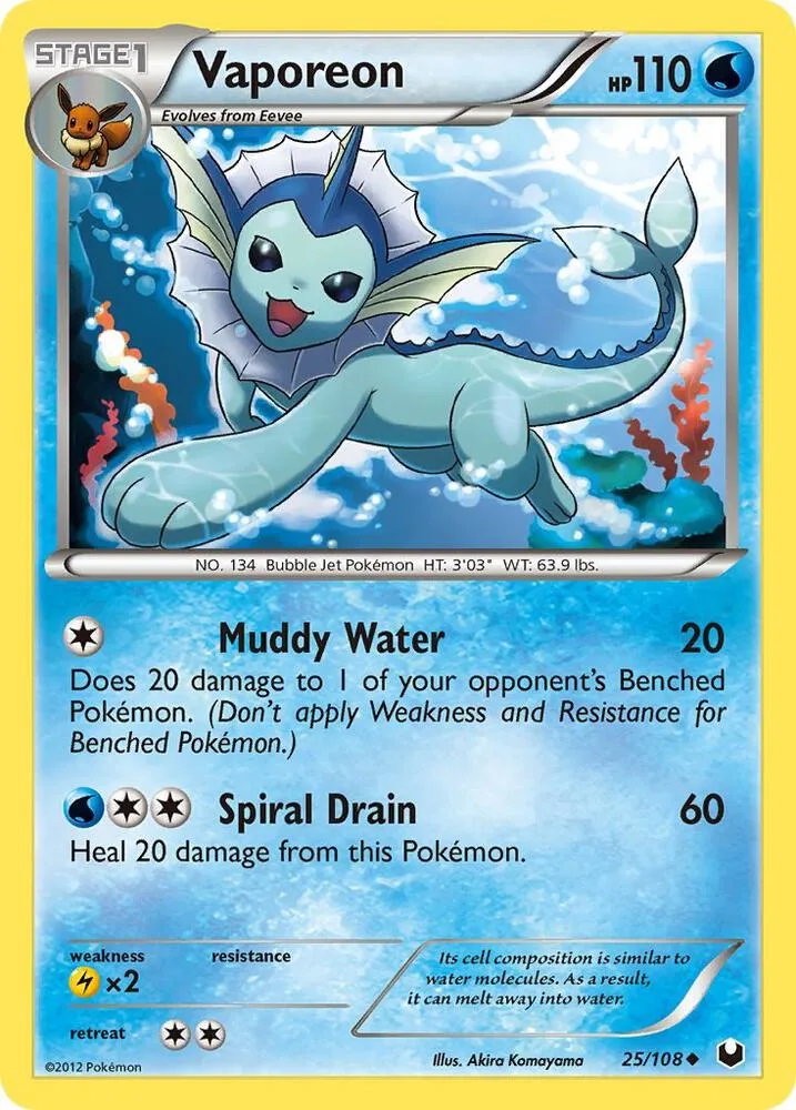 Vaporeon card front