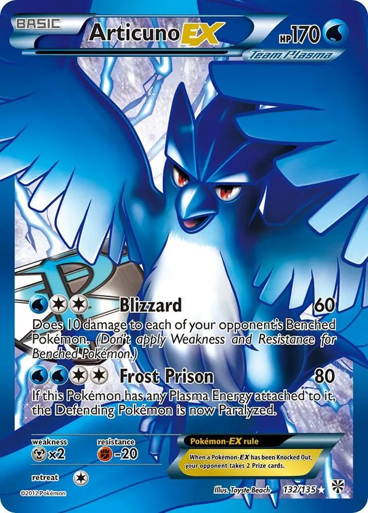 Articuno EX (Team Plasma) (132 Full Art) Holofoil card