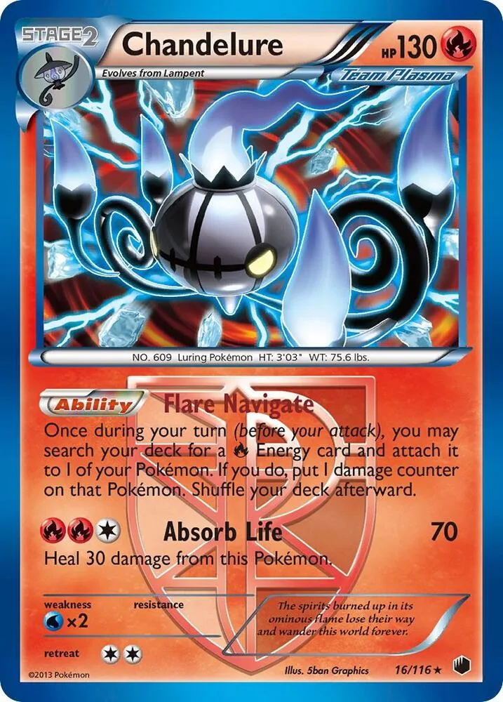 Chandelure (Team Plasma) card front