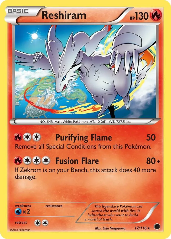 Reshiram card front