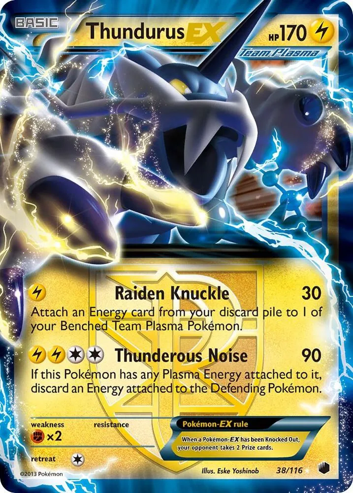 Thundurus EX (Team Plasma) card front