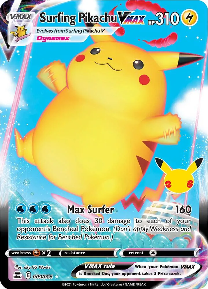 Surfing Pikachu VMAX card front
