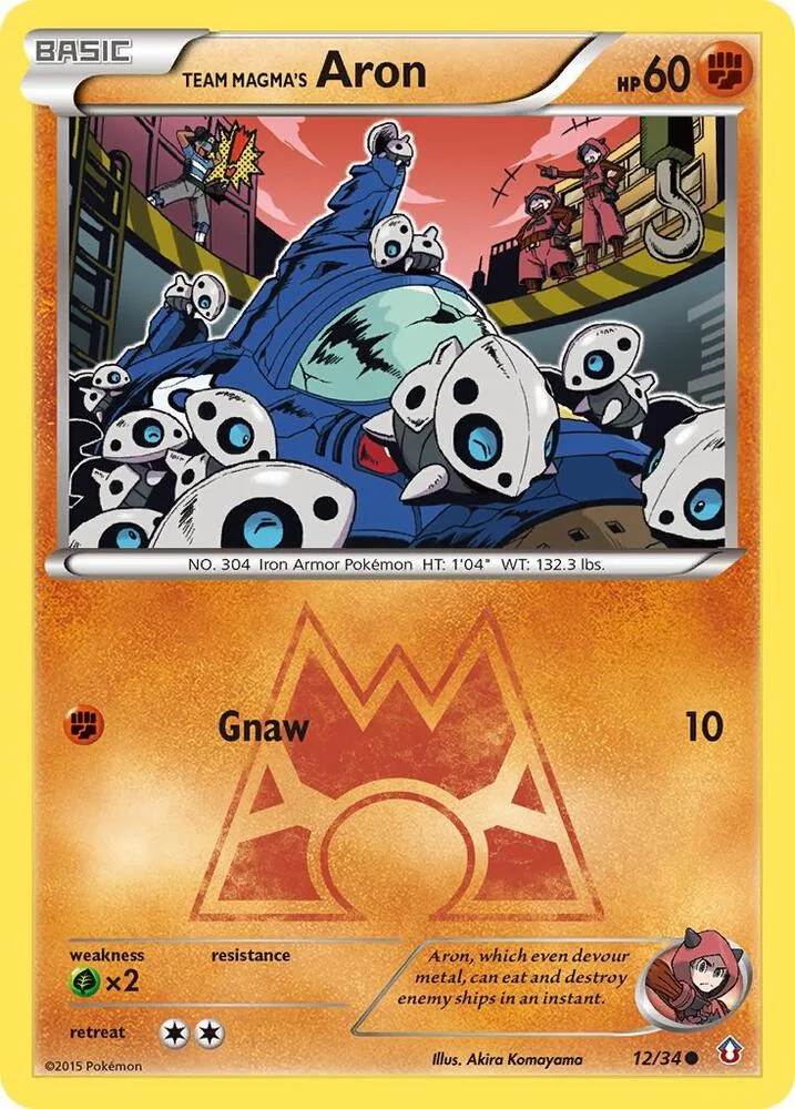 Team Magma's Aron card front