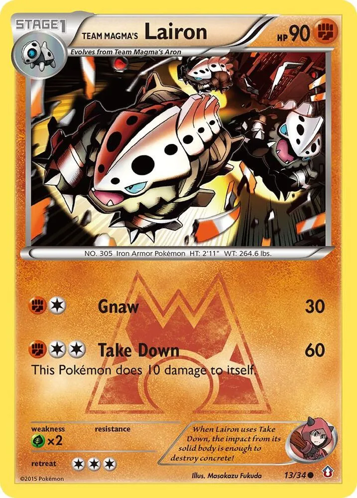 Team Magma's Lairon card front