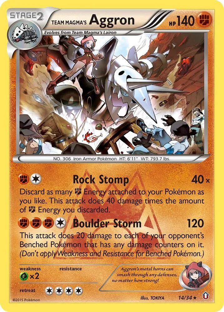 Team Magma's Aggron card front