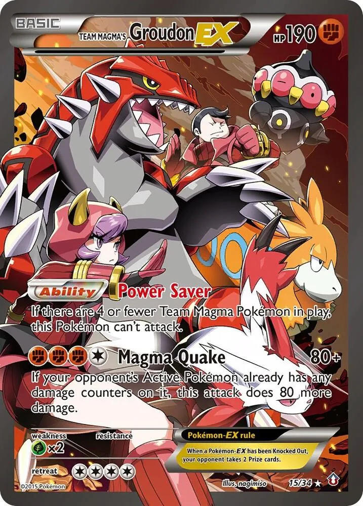 Team Magma's Groudon EX card front