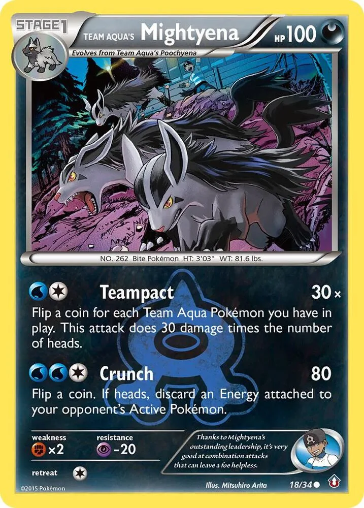 Team Aqua's Mightyena card front