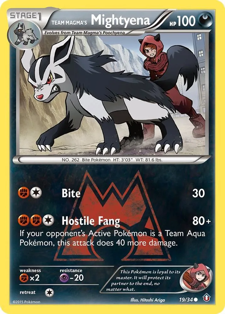 Team Magma's Mightyena card front