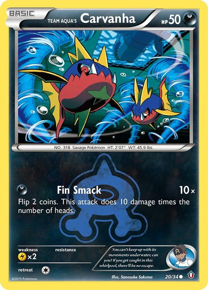 Team Aqua's Carvanha card front