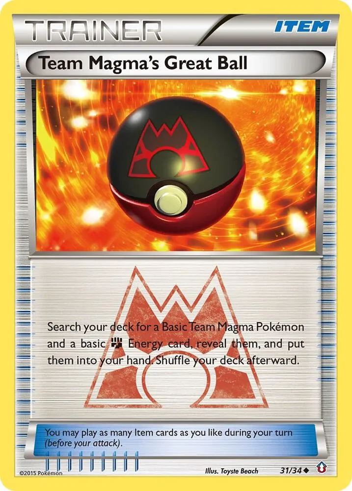 Team Magma's Great Ball card front
