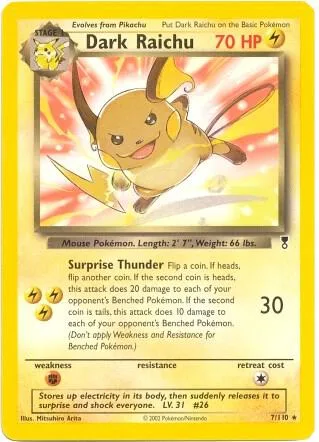 Dark Raichu (WotC Legendary Collection) card front