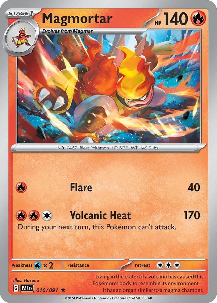 Magmortar (Paldean Fates) card front