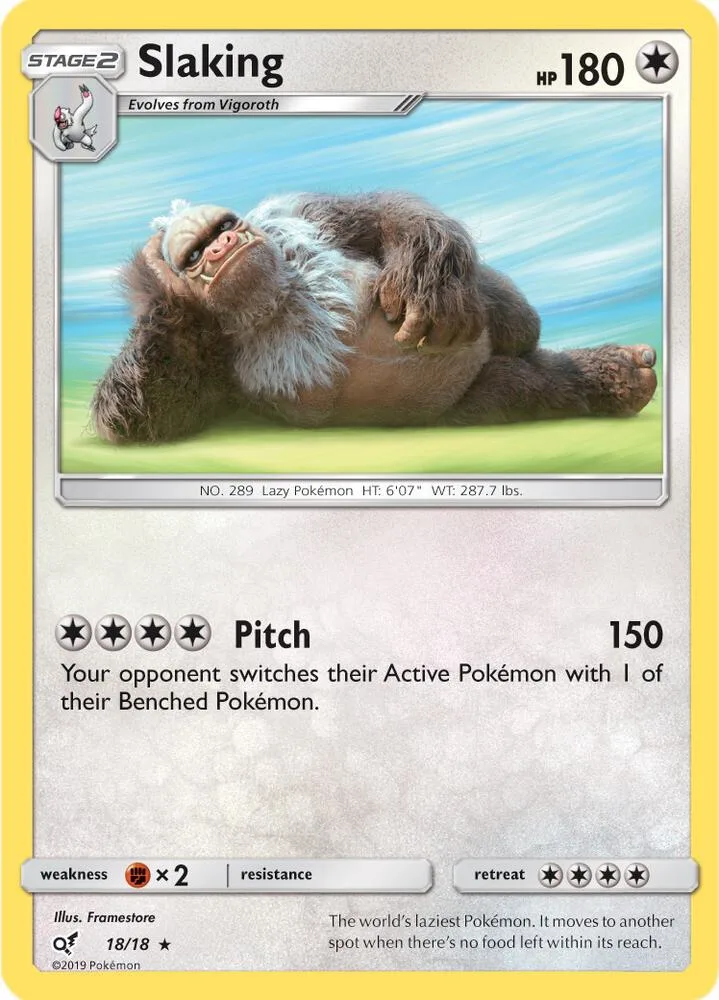 Slaking card front