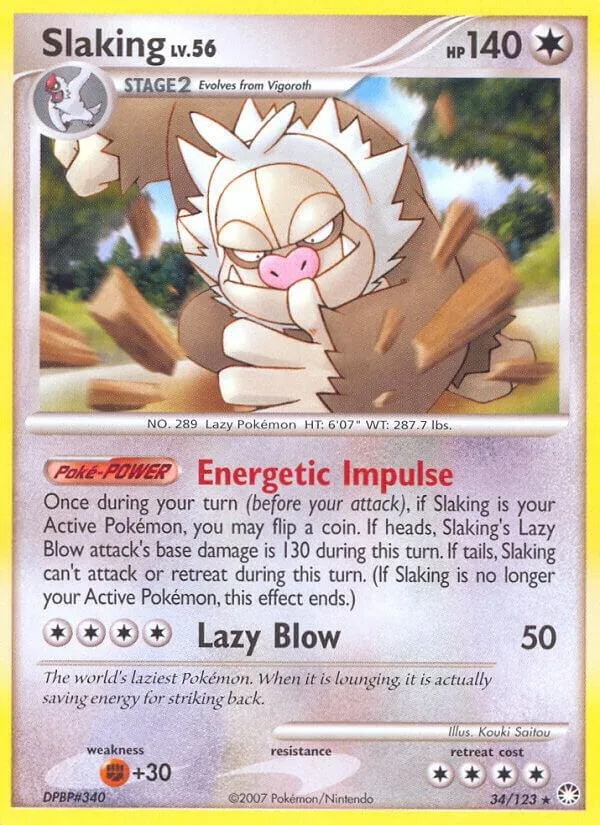 Slaking card front