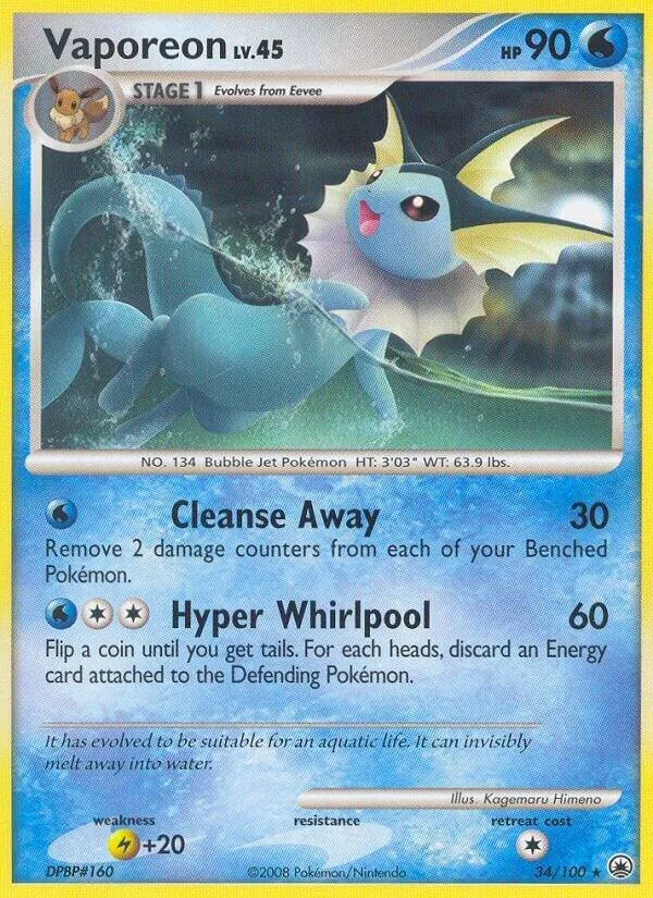 Vaporeon card front