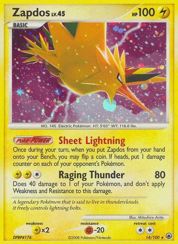 Zapdos card front