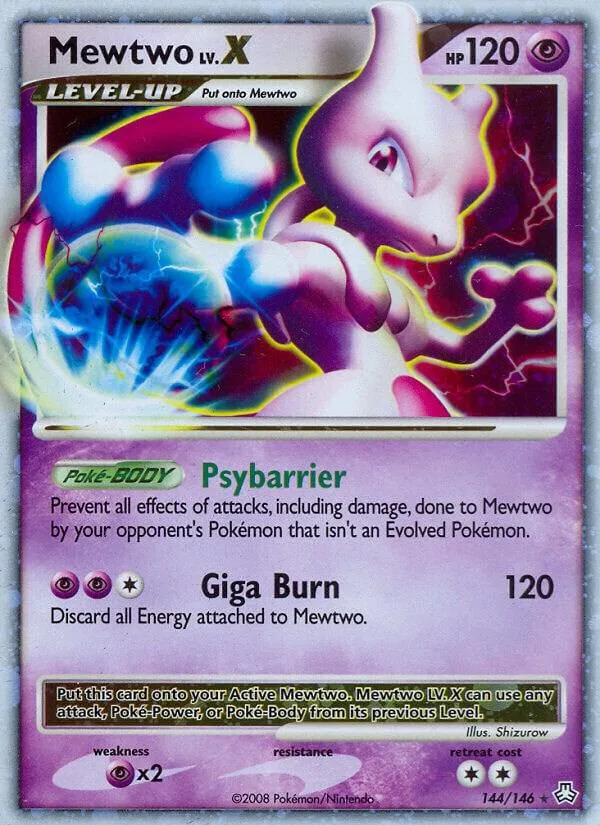 Mewtwo LV.X Holofoil card
