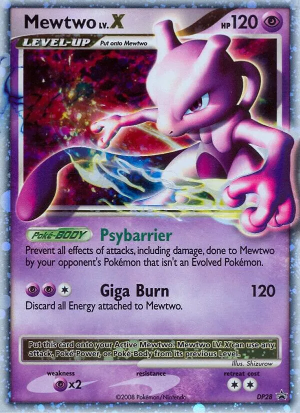Mewtwo LV.X Holofoil card