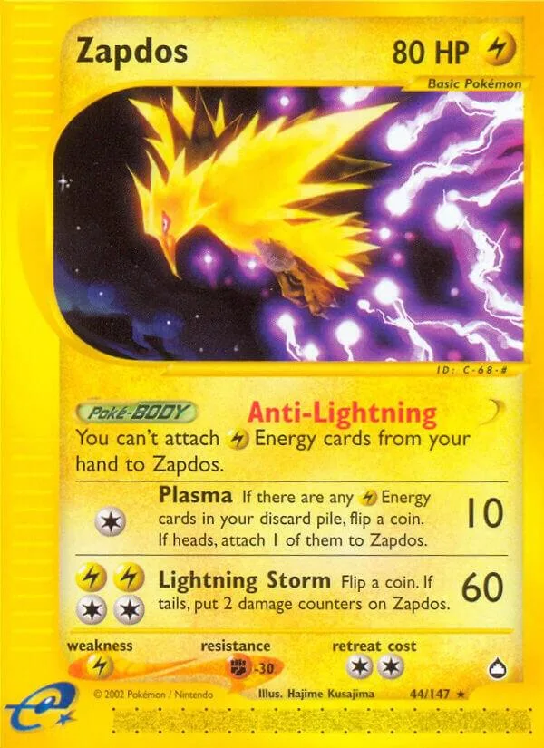 Zapdos card front