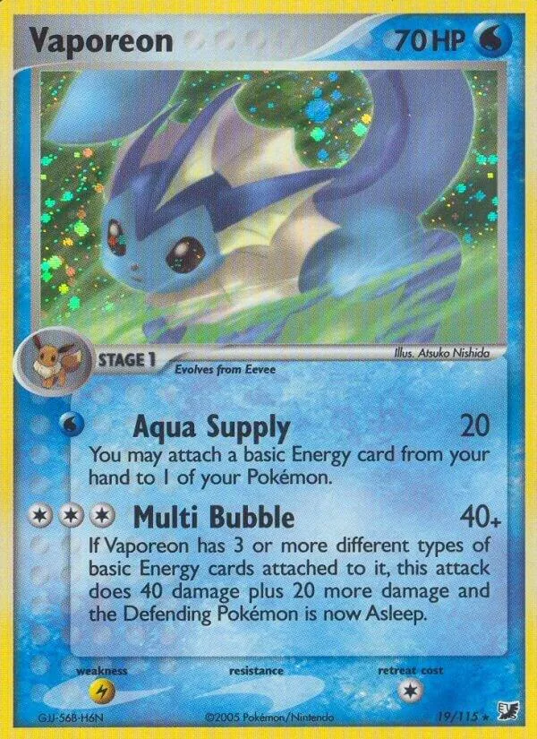 Vaporeon card front