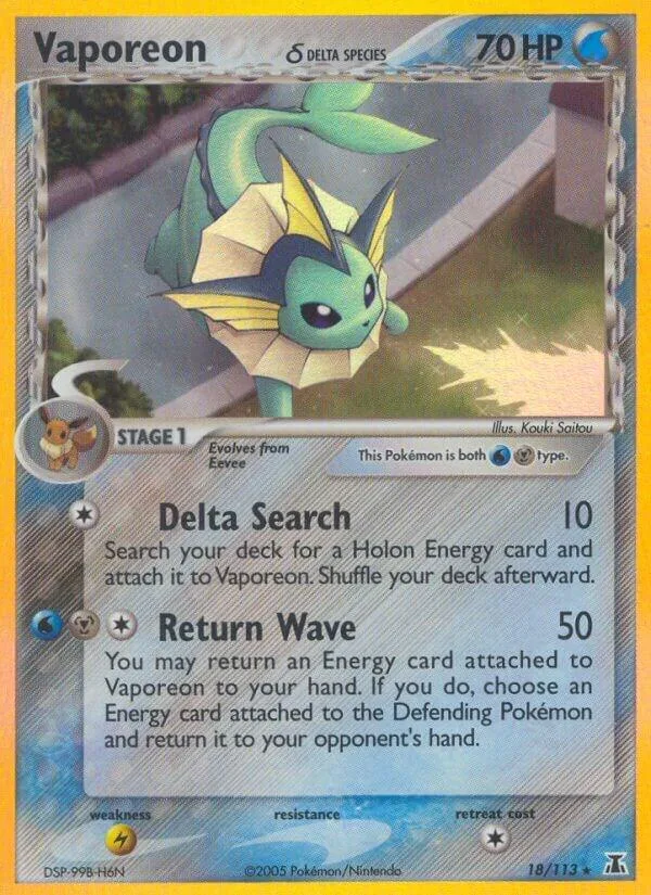 Vaporeon (Delta Species) card front