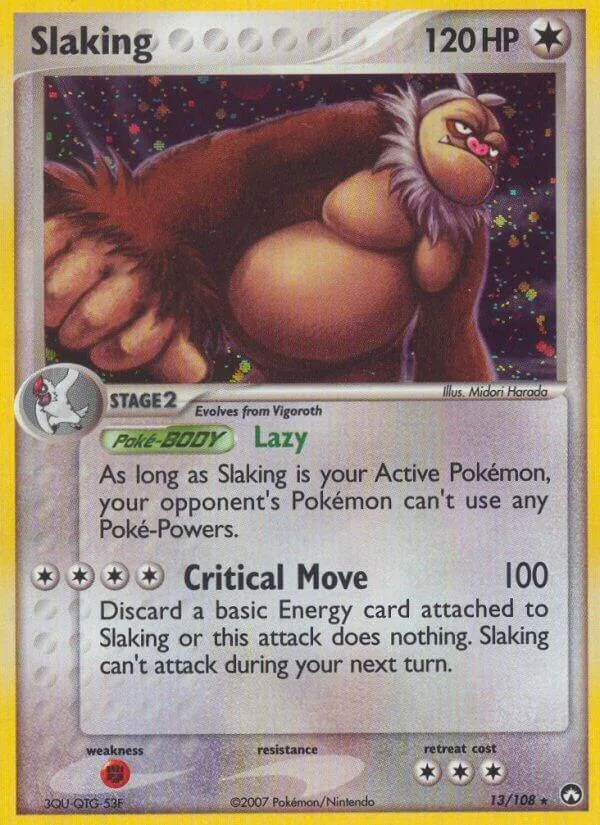 Slaking card front