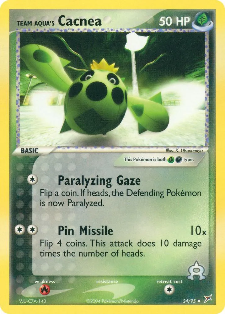 Team Aqua's Cacnea card front
