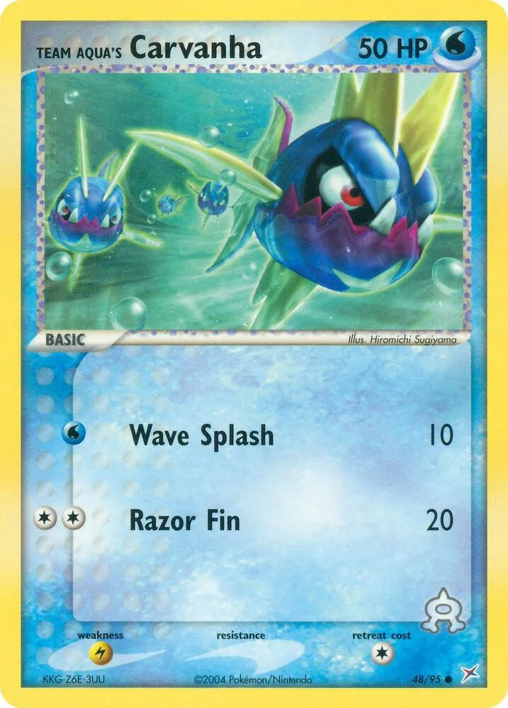Team Aqua's Carvanha card front