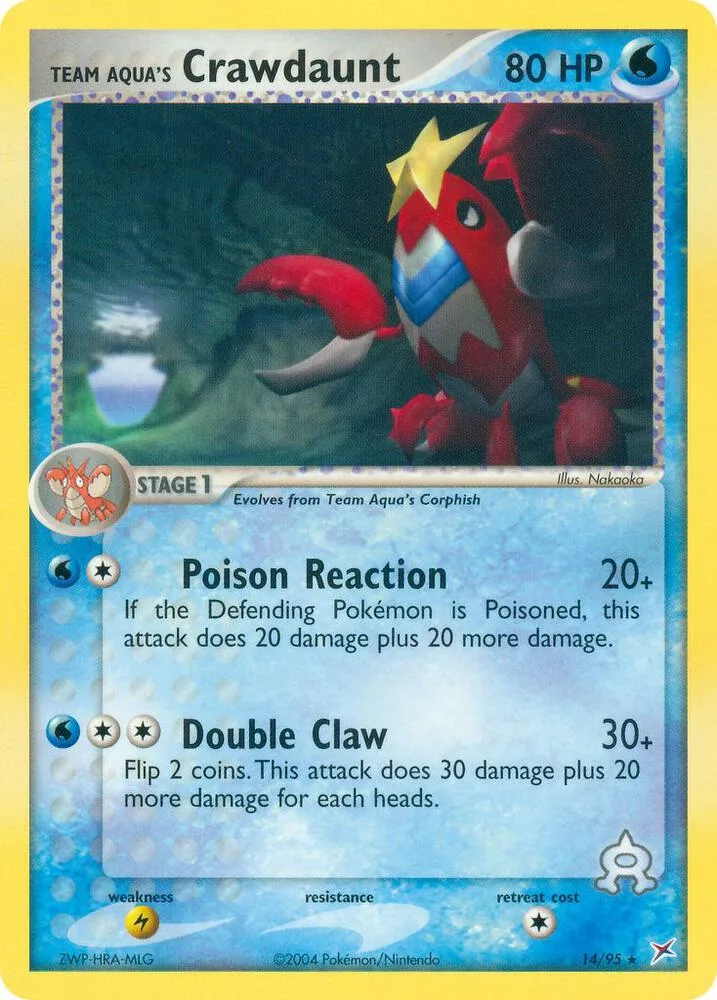 Team Aqua's Crawdaunt card front