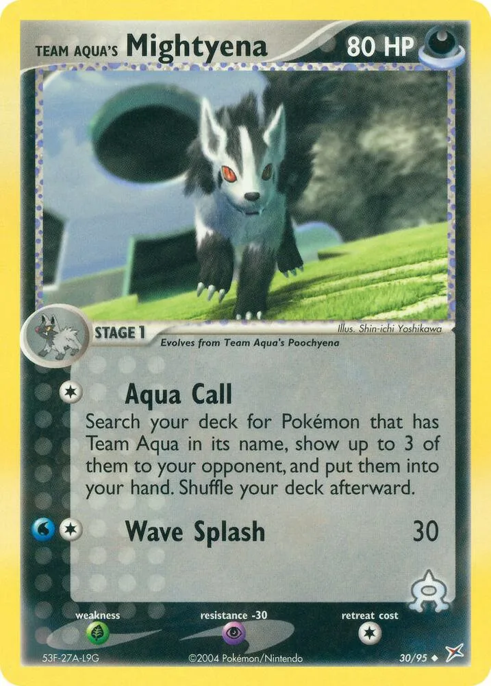 Team Aqua's Mightyena card front