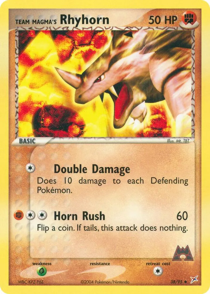 Team Magma's Rhyhorn card front