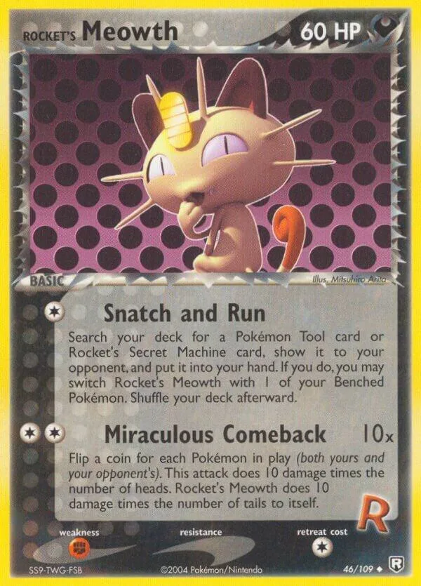 Rocket's Meowth card front