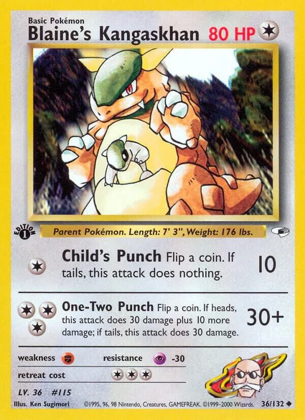 Blaine's Kangaskhan card front