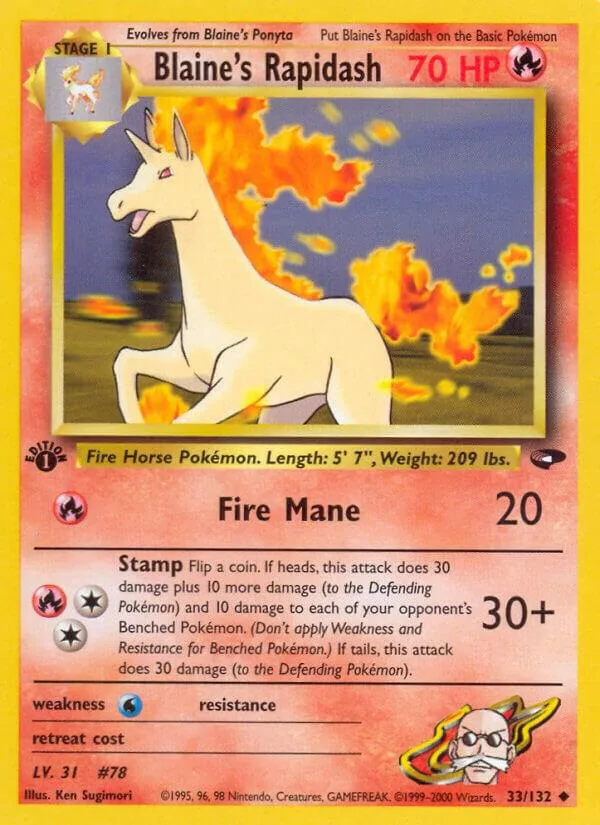 Blaine's Rapidash card front