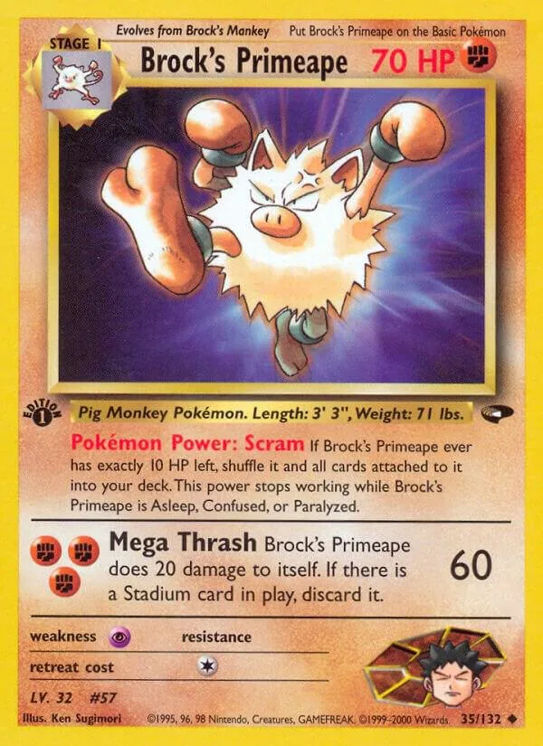 Brock's Primeape card front