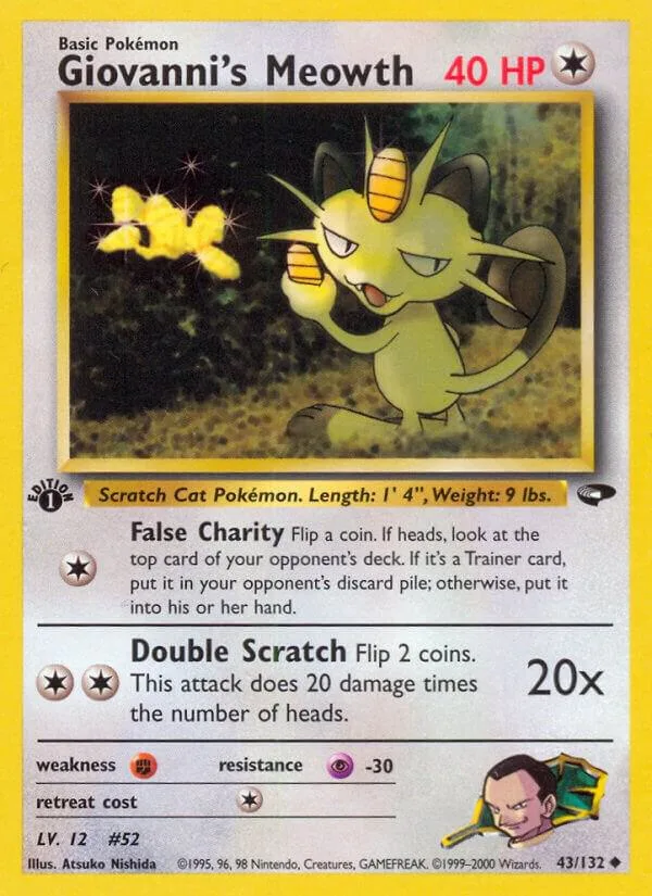 Giovanni's Meowth card front