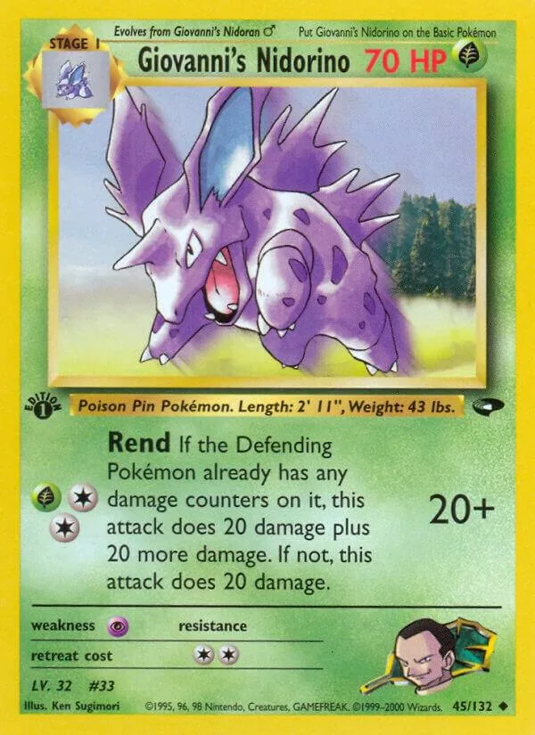 Giovanni's Nidorino card front