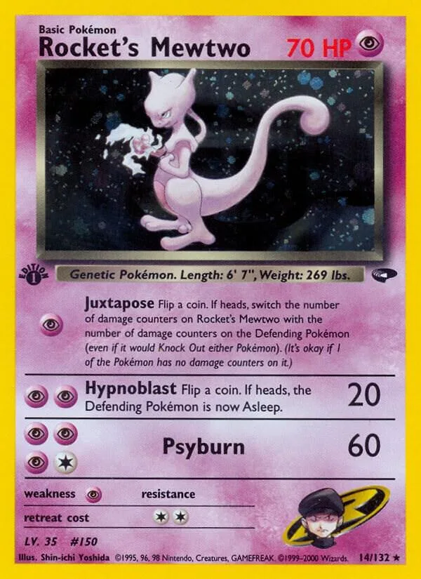 Rocket's Mewtwo card front