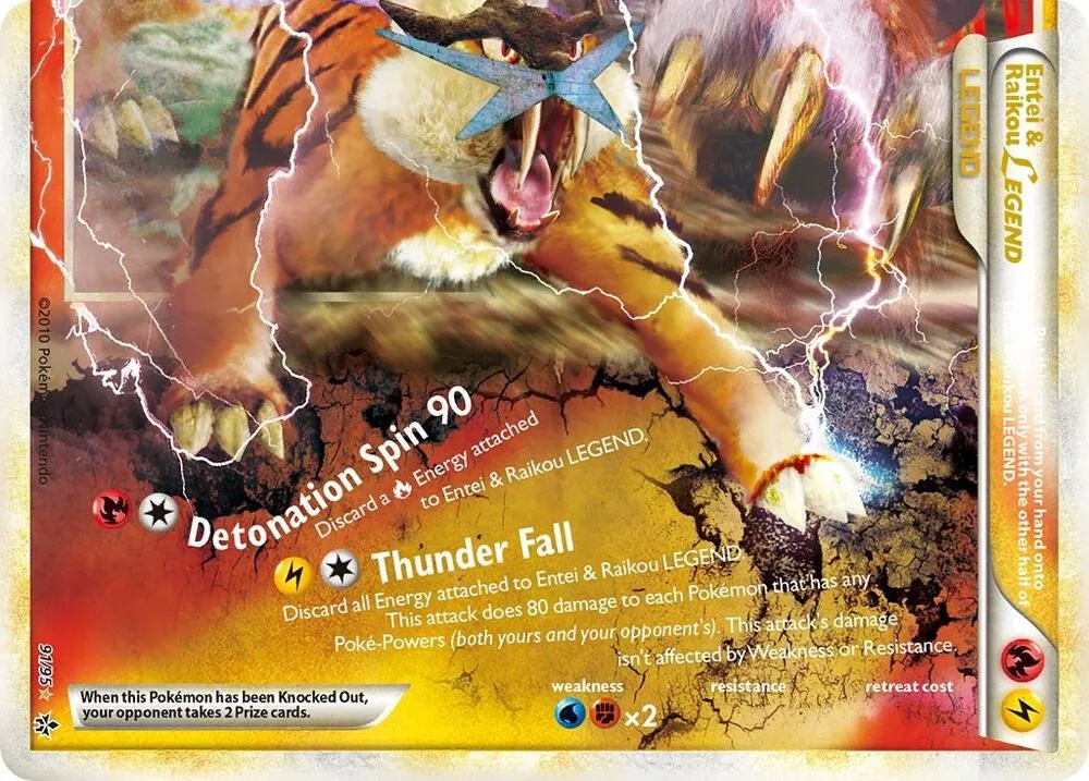 Entei & Raikou Legend (bottom) Holofoil card
