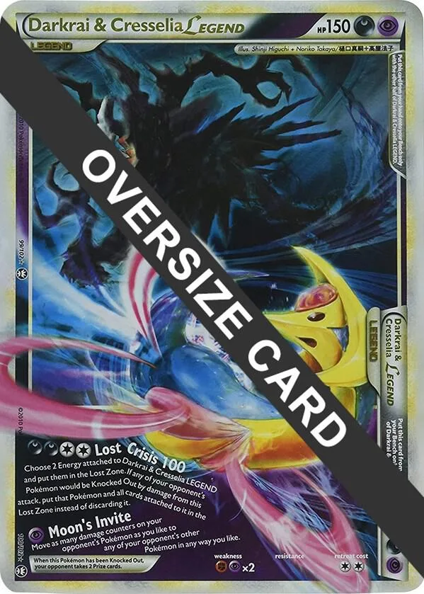 Darkrai & Cresselia Legend - 99/102 & 100/102 (Single Oversized Promo) Holofoil card