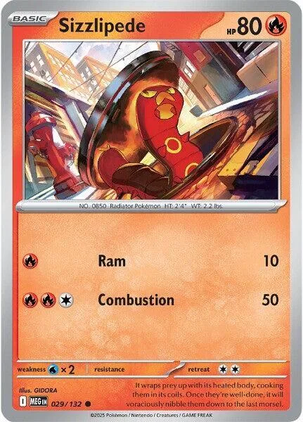 Sizzlipede card front