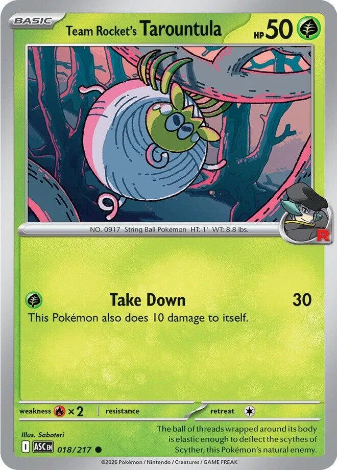 Team Rocket's Tarountula card front