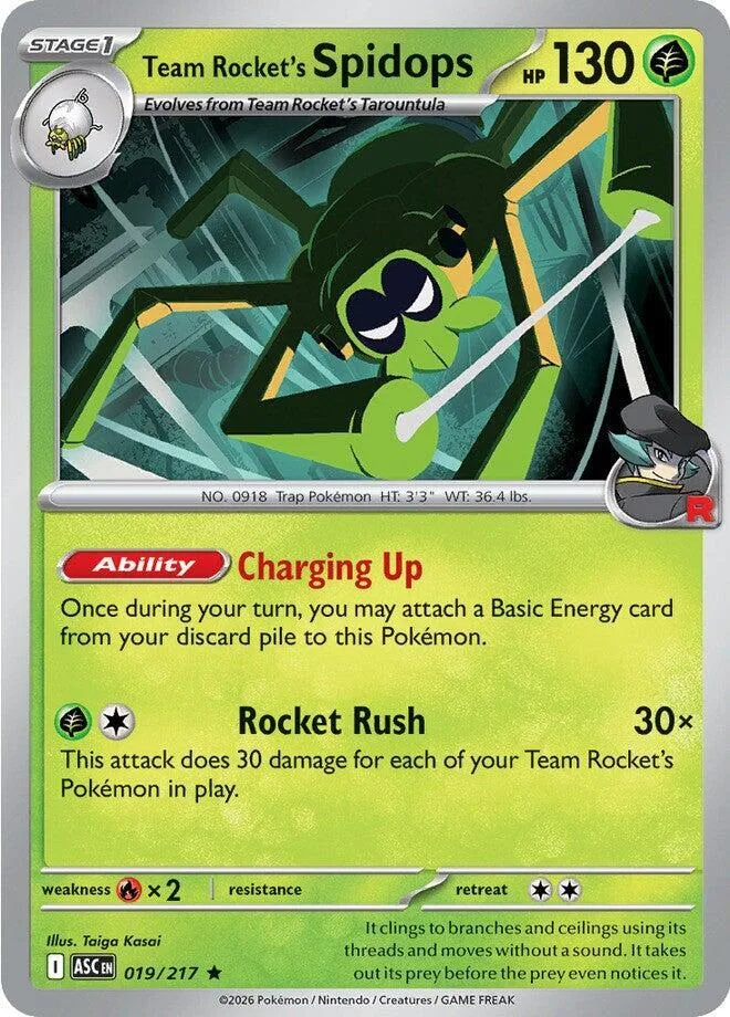 Team Rocket's Spidops card front