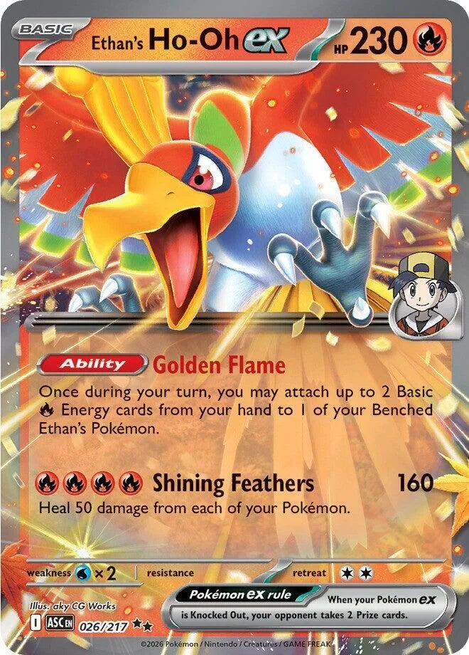Ethan's Ho-Oh ex card front