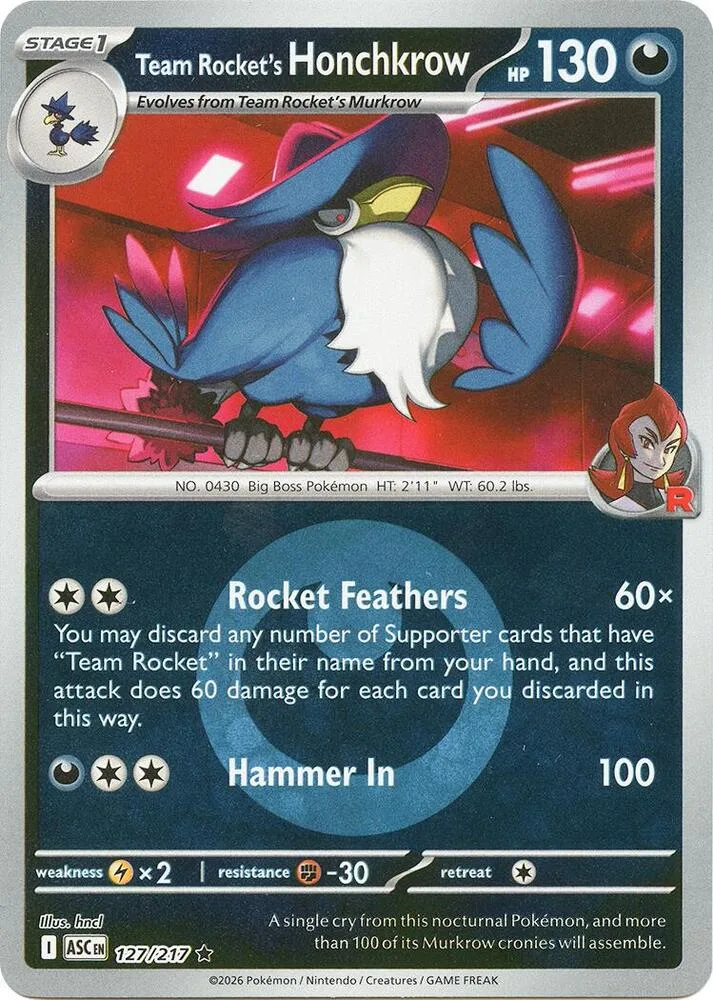 Team Rocket's Honchkrow (Energy Symbol Pattern) thumbnail