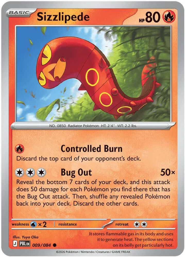Sizzlipede card front